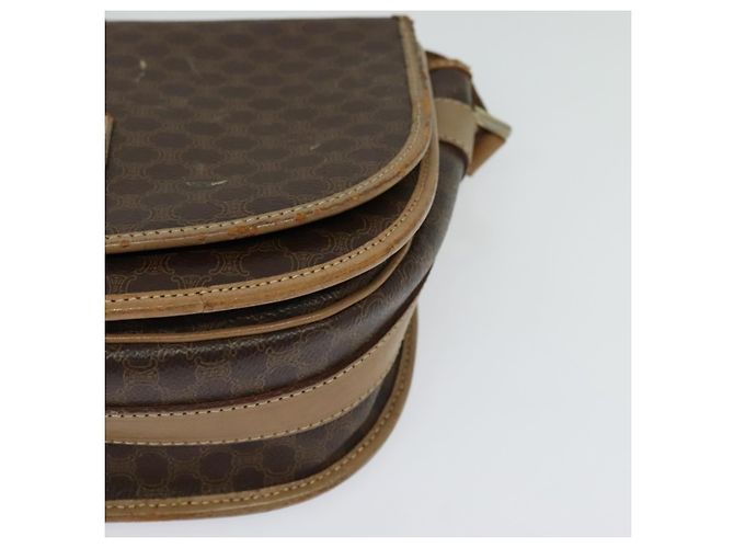 Céline Borsa a spalla in tela Macadam CELINE in pelle PVC marrone oro Auth sw561 D'oro - vista 15