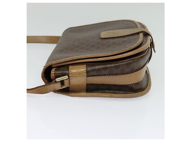 Céline Borsa a spalla in tela Macadam CELINE in pelle PVC marrone oro Auth sw561 D'oro - vista 3