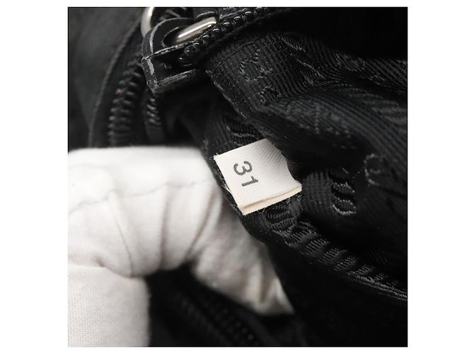 PRADA Borsa a Spalla in Nylon Nera Argento Autentica 124085 Nero - vista 11