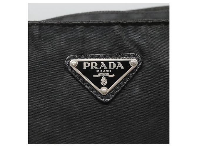 PRADA Borsa a Spalla in Nylon Nera Argento Autentica 124085 Nero - vista 18