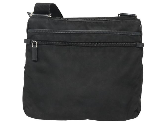 PRADA Borsa a Spalla in Nylon Nera Argento Autentica 124085 Nero - vista 2