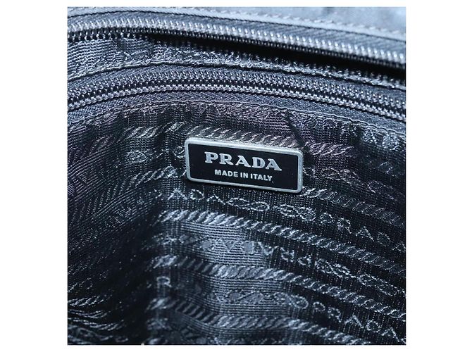 PRADA Borsa a Spalla in Nylon Nera Argento Autentica 124085 Nero - vista 20