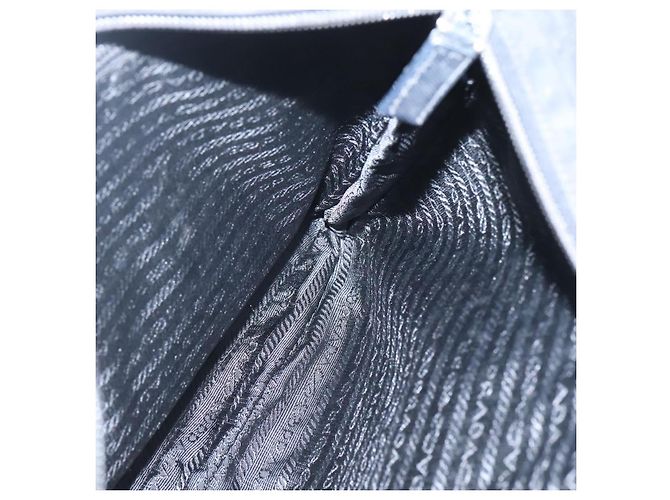 PRADA Borsa a Spalla in Nylon Nera Argento Autentica 124085 Nero - vista 21