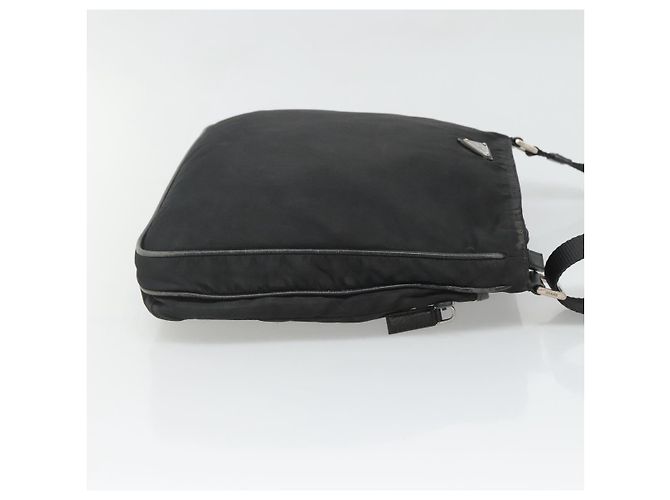 PRADA Borsa a Spalla in Nylon Nera Argento Autentica 124085 Nero - vista 3