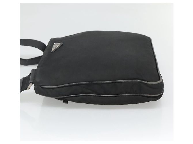 PRADA Borsa a Spalla in Nylon Nera Argento Autentica 124085 Nero - vista 4
