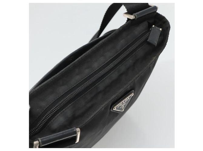 PRADA Borsa a Spalla in Nylon Nera Argento Autentica 124085 Nero - vista 6