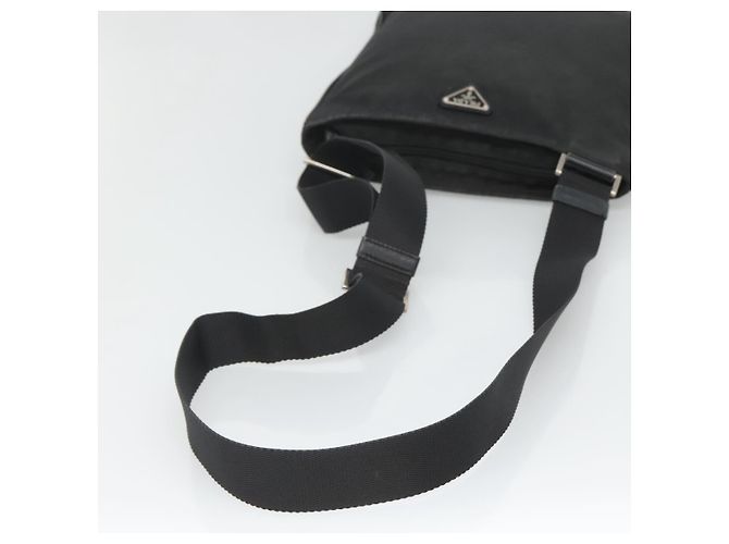 PRADA Borsa a Spalla in Nylon Nera Argento Autentica 124085 Nero - vista 7