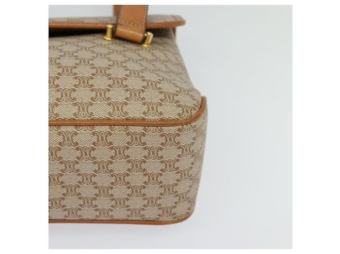 Céline Borsa a mano in tela Macadam CELINE PVC beige oro Auth sw601 D'oro - vista 14