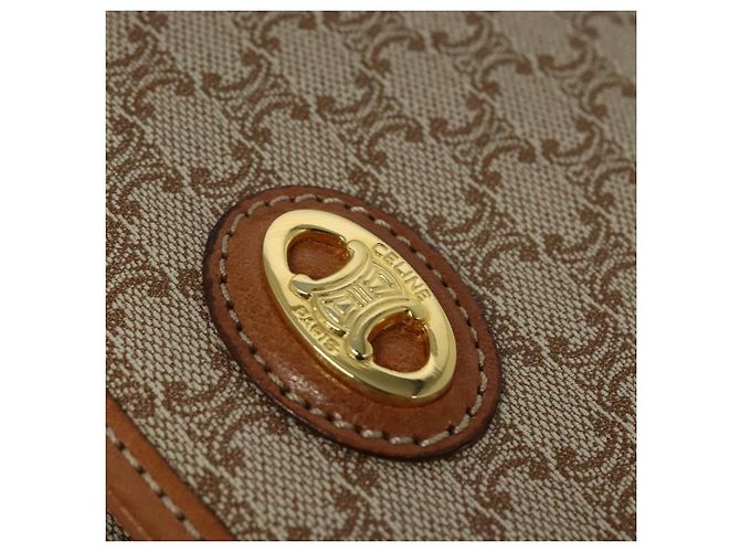 Céline Borsa a mano in tela Macadam CELINE PVC beige oro Auth sw601 D'oro - vista 17