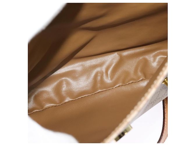 Céline Borsa a mano in tela Macadam CELINE PVC beige oro Auth sw601 D'oro - vista 22