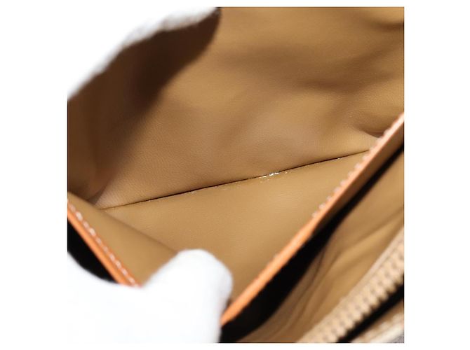 Céline Borsa a mano in tela Macadam CELINE PVC beige oro Auth sw601 D'oro - vista 23