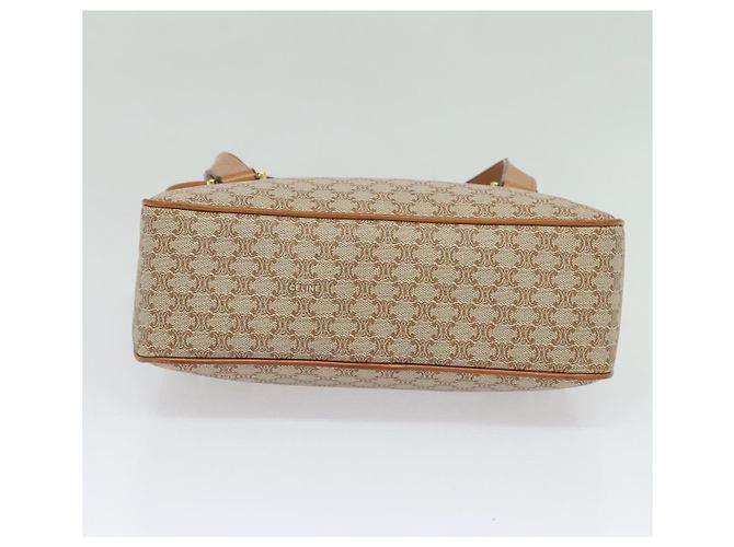 Céline Borsa a mano in tela Macadam CELINE PVC beige oro Auth sw601 D'oro - vista 5