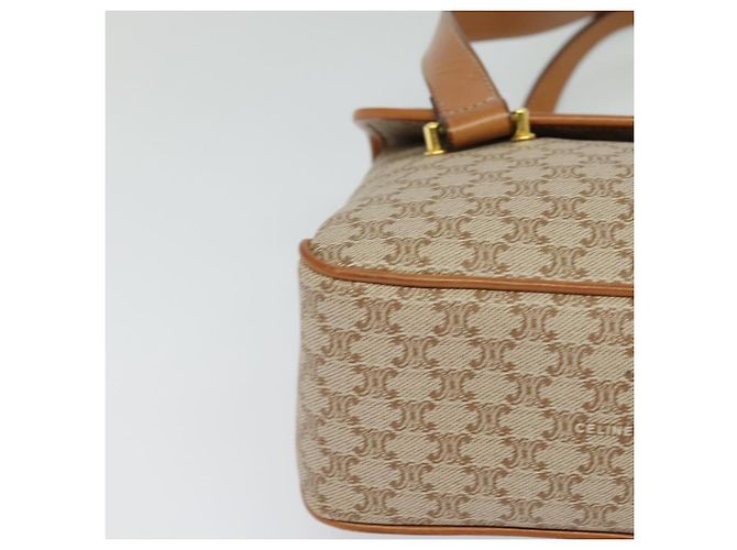 Céline Borsa a mano in tela Macadam CELINE PVC beige oro Auth sw601 D'oro - vista 9