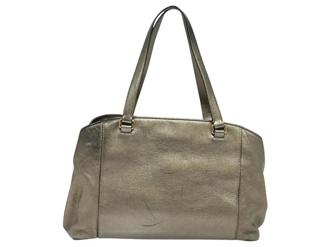 LOEWE Bolsa Anagrama de Cuero Dorado Auth yk18146 - vista 2