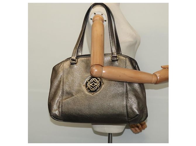 LOEWE Bolsa Anagrama de Cuero Dorado Auth yk18146 - vista 23