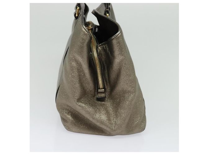 LOEWE Bolsa Anagrama de Cuero Dorado Auth yk18146 - vista 3