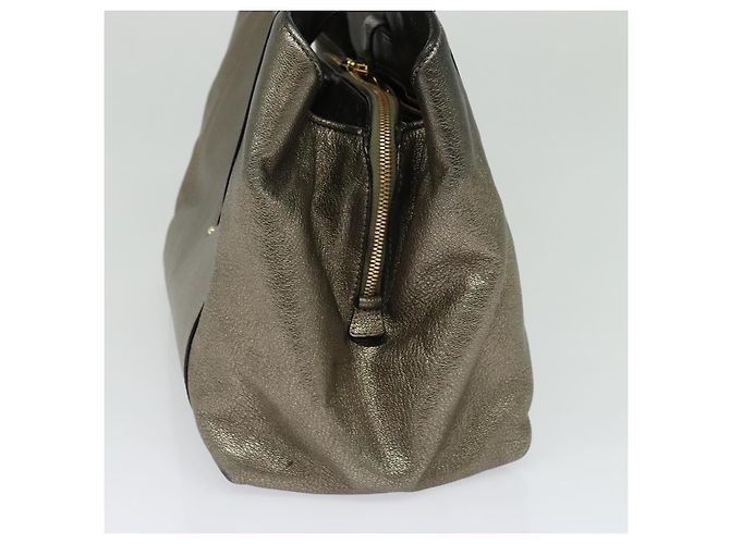 LOEWE Bolsa Anagrama de Cuero Dorado Auth yk18146 - vista 4