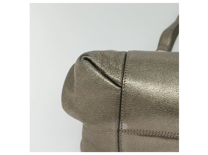 LOEWE Bolsa Anagrama de Cuero Dorado Auth yk18146 - vista 9