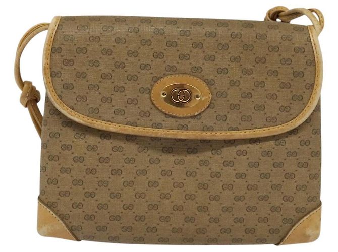 Gucci Borsa a Spalla Micro GG Supreme PVC Beige Oro 007 49 5548 Auth gh098 D'oro - vue 13