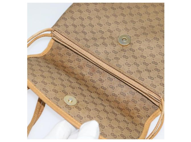 Gucci Borsa a Spalla Micro GG Supreme PVC Beige Oro 007 49 5548 Auth gh098 D'oro - vue 17
