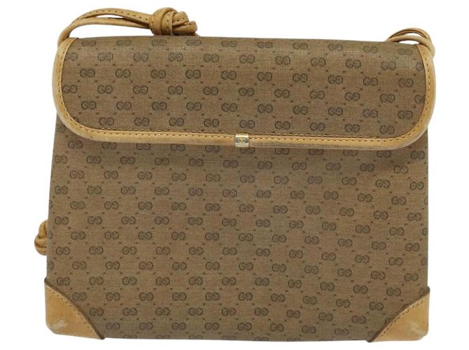 Gucci Borsa a Spalla Micro GG Supreme PVC Beige Oro 007 49 5548 Auth gh098 D'oro - vue 2