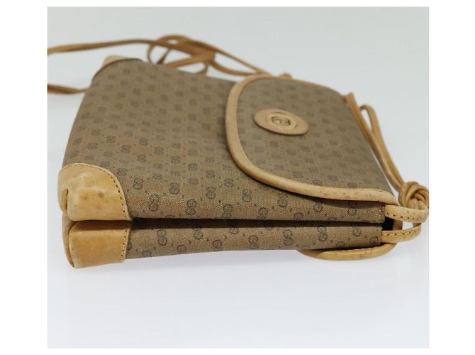 Gucci Borsa a Spalla Micro GG Supreme PVC Beige Oro 007 49 5548 Auth gh098 D'oro - vue 4