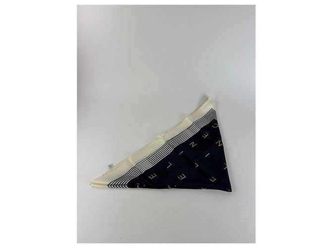 Céline Foulard in seta vintage Celine Paris bianco e nero - vista 11