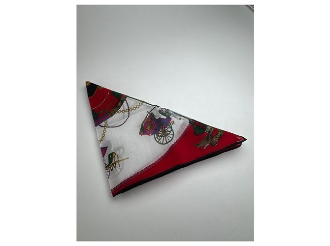 Céline Sciarpa vintage Celine rossa nera bianca Multicolore - vista 9