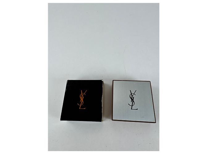Fermacravatta vintage Yves Saint Laurent nero e argento - vista 2