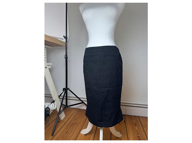Vintage Fendi Roma Monogramm Canvas Rock m Schwarz - Ansicht 13
