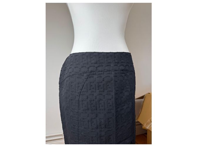 Vintage Fendi Roma Monogramm Canvas Rock m Schwarz - Ansicht 2