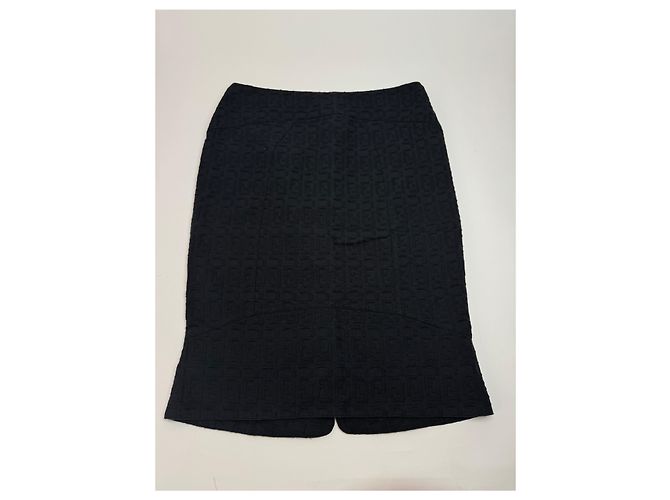 Vintage Fendi Roma Monogramm Canvas Rock m Schwarz - Ansicht 4