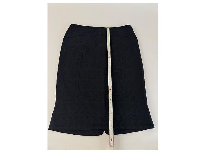 Vintage Fendi Roma Monogramm Canvas Rock m Schwarz - Ansicht 7