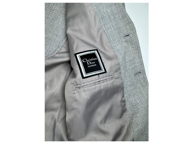Vintage Dior wool blazer L grey - view 10