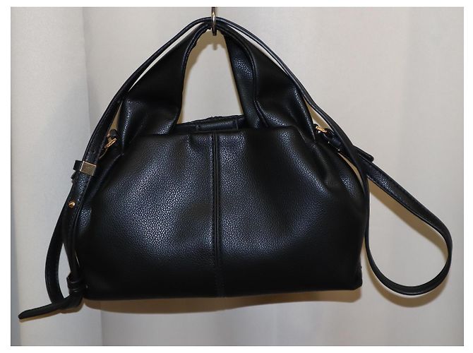 Borsa a mano Polène Number Nine in pelle nera Nero - vista 10