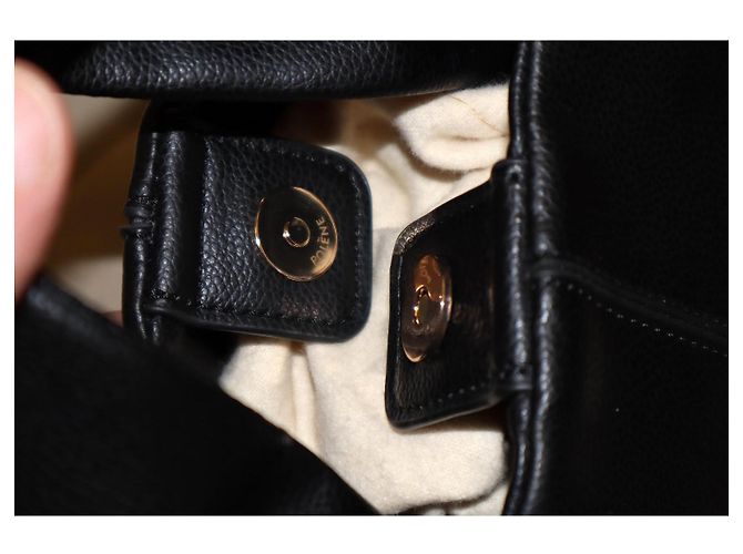 Borsa a mano Polène Number Nine in pelle nera Nero - vista 15