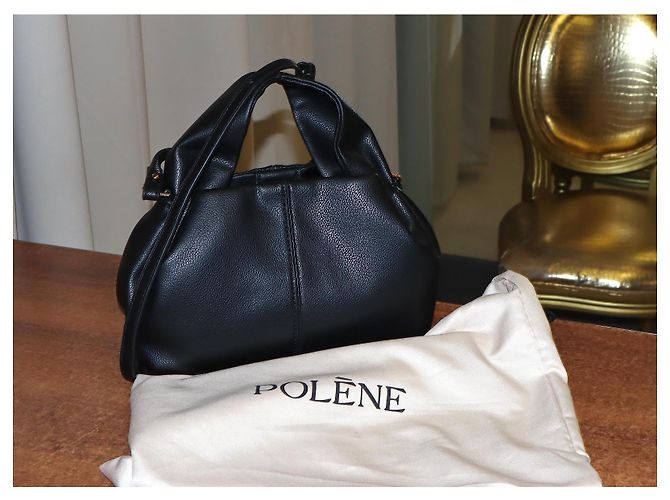 Borsa a mano Polène Number Nine in pelle nera Nero - vista 3