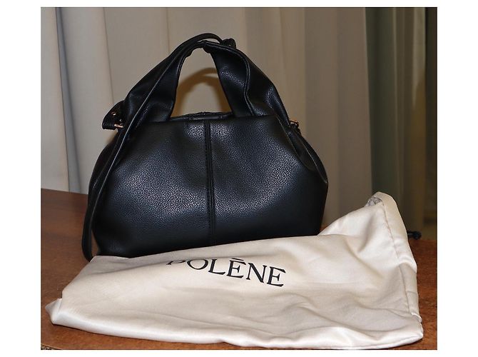 Borsa a mano Polène Number Nine in pelle nera Nero - vista 4