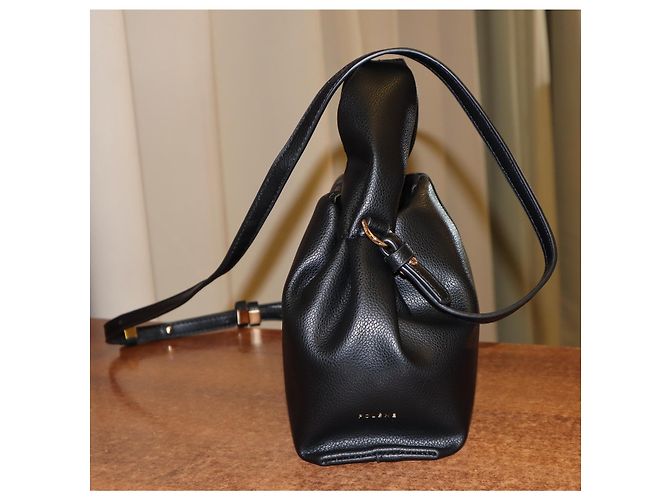 Borsa a mano Polène Number Nine in pelle nera Nero - vista 5