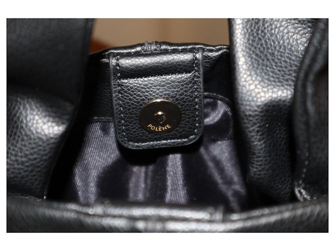 Borsa a mano Polène Number Nine in pelle nera Nero - vista 8