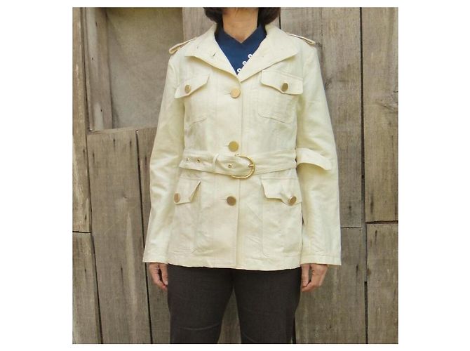 Chaqueta Saharienne Gloverall Crema Algodón - vista 2