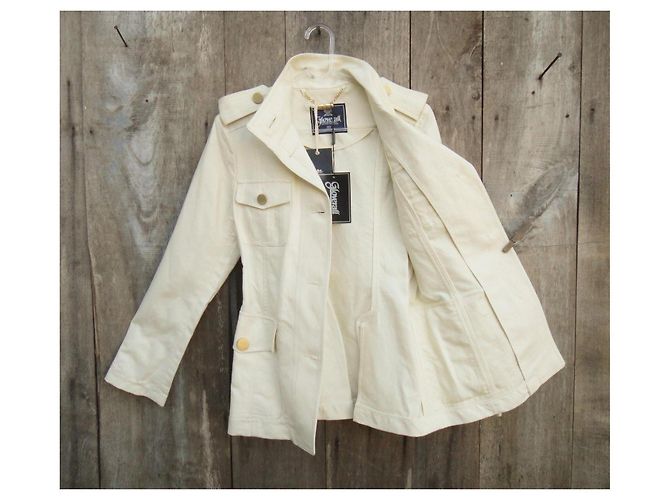 Chaqueta Saharienne Gloverall Crema Algodón - vista 6