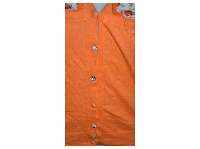 Cárdigan Pinko naranja algodón cachemira M - vista 2