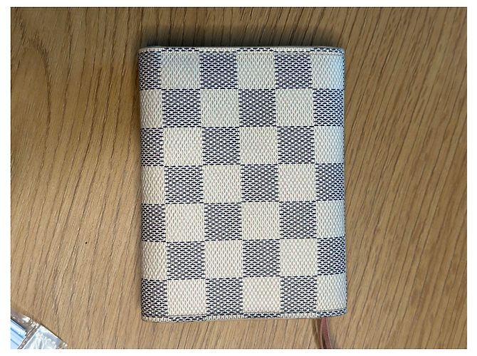 Louis Vuitton Cartera Victorine Vallet en lona Damier Azur Rosa Beige Gris - vista 4