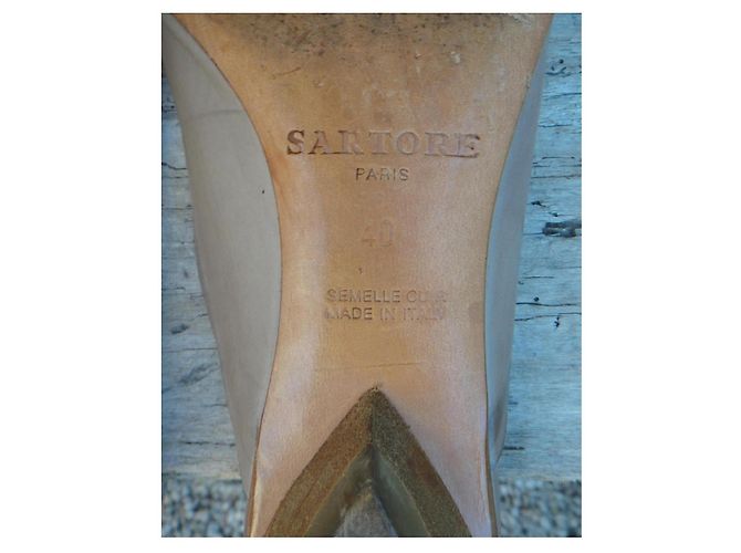 Mules Sartore in pelle beige - vista 6