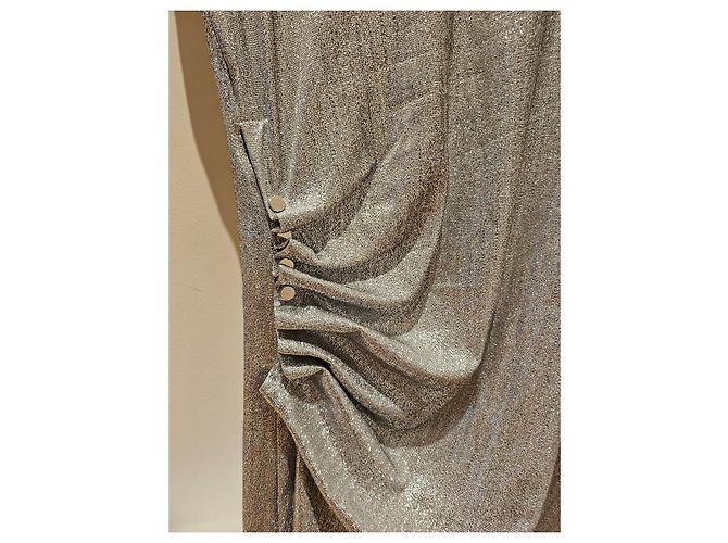 Paco Rabanne gerafftes Kleid mit metallischem Effekt Silber - Ansicht 5