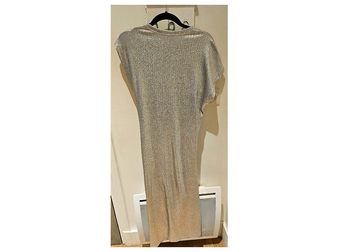 Paco Rabanne gerafftes Kleid mit metallischem Effekt Silber - Ansicht 6