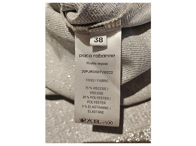 Paco Rabanne gerafftes Kleid mit metallischem Effekt Silber - Ansicht 8