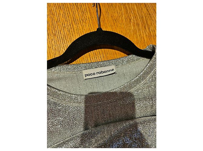 Paco Rabanne gerafftes Kleid mit metallischem Effekt Silber - Ansicht 9