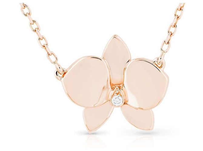 Cartier Goldene Orchidee mit Edelstein - Seltene Sammlung Pink - Ansicht 5